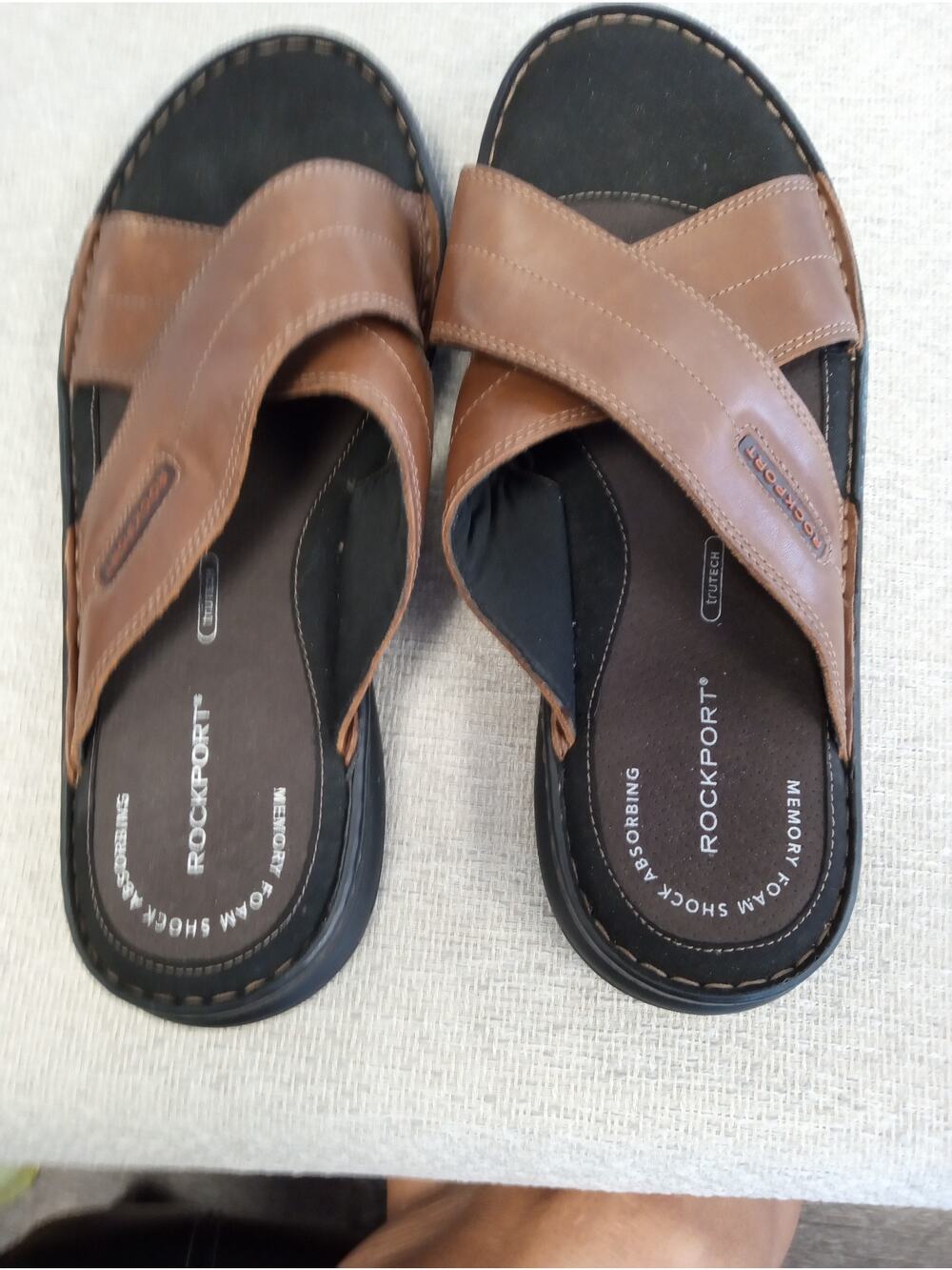*NEW* ROCKPORT Leather Sandals with Memory Foam Size 9.5